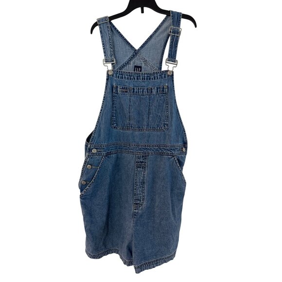 Gap Denim Overalls Womens Large Blue Adjustable Straps Casual Pockets Made In Ph - Picture 1 of 4